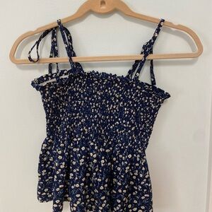 michigan boutique floral pattern tie-strap top